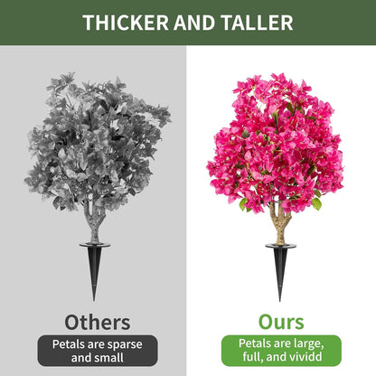 2Pack Artificial Bougainvillea Tree, Faux Silk Floral Tree Bougainvillea Plant with Flowers, Faux UV Resistant Shurbs Trees for Outside,Front Porch,Patio,Balcony Decor