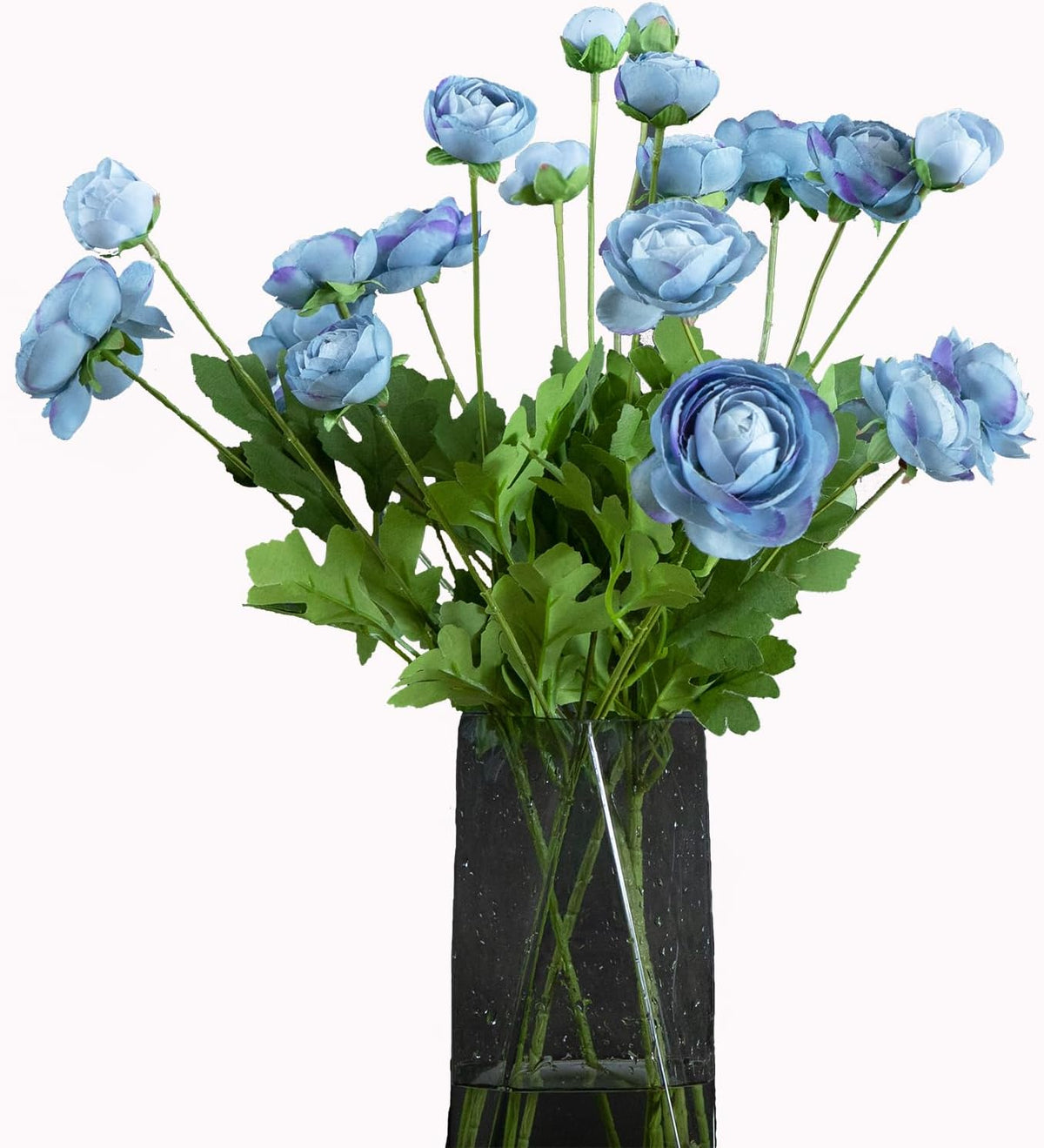 5 Stems Artificial Silk Ranunculus Flowers Orange 23" Tall,UV Resistant,Bendable Stems for Wedding Centerpieces,Home Deco（Orange）