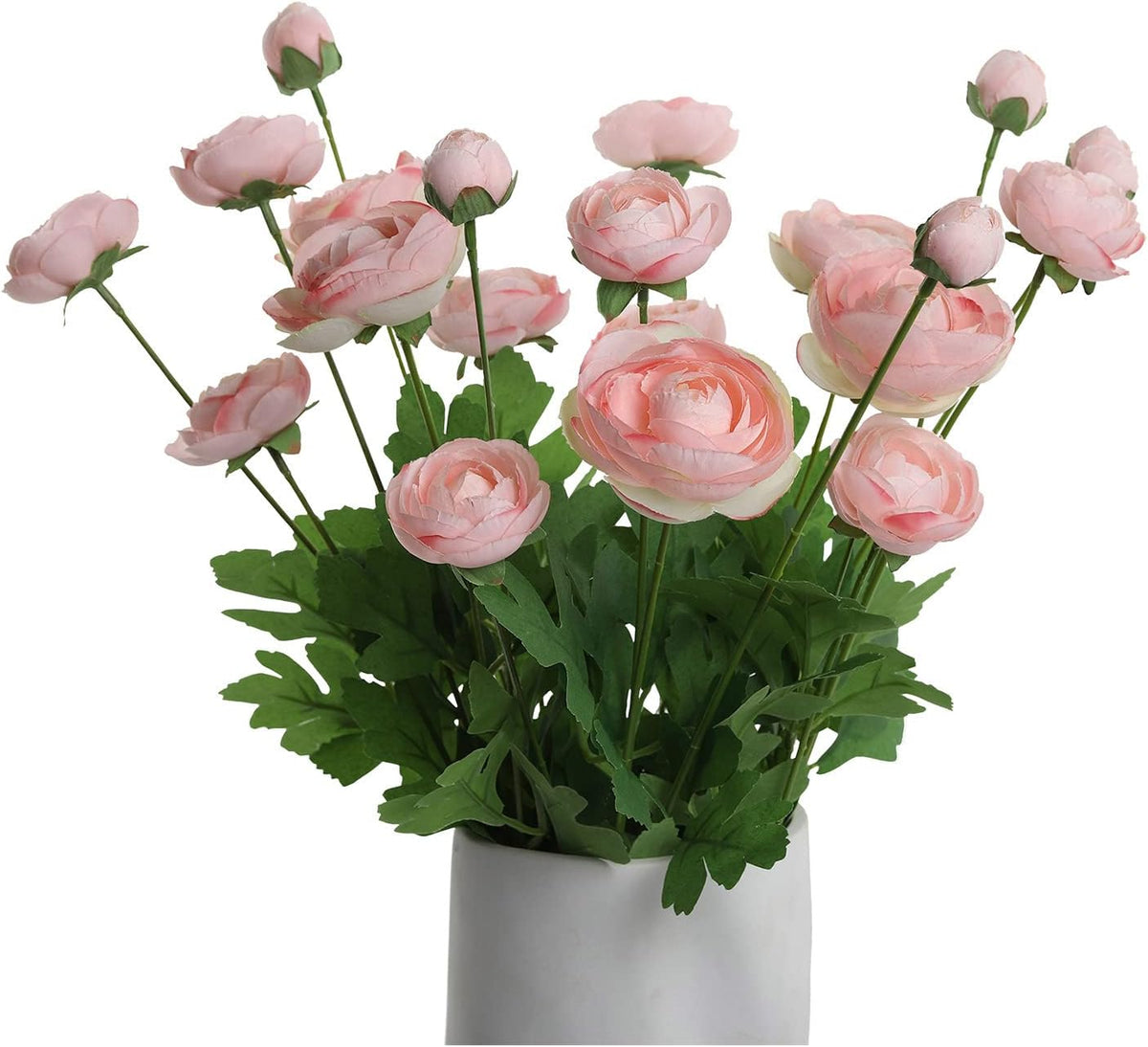 5 Stems Artificial Silk Ranunculus Flowers Orange 23" Tall,UV Resistant,Bendable Stems for Wedding Centerpieces,Home Deco（Orange）