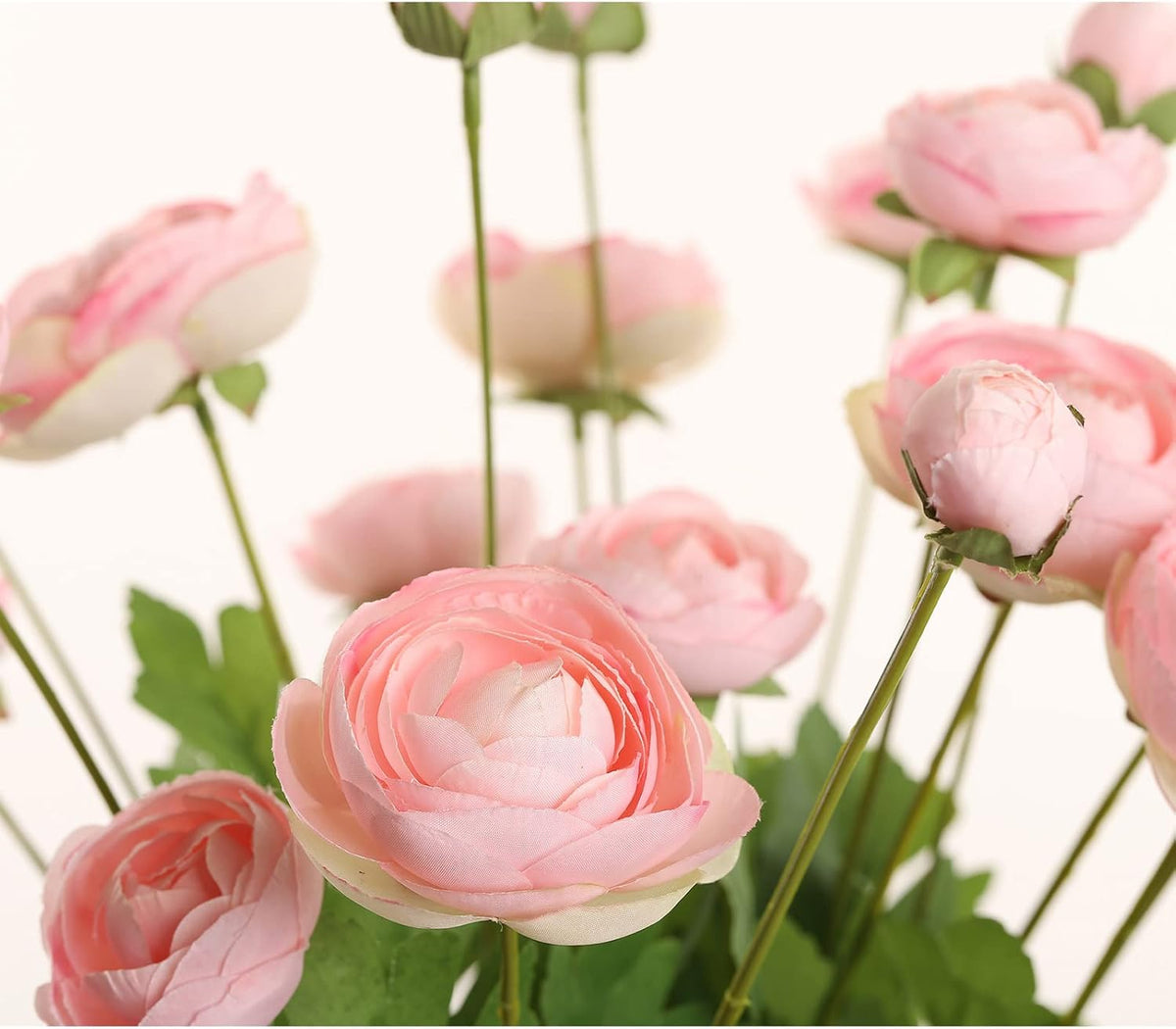 5 Stems Artificial Silk Ranunculus Flowers Orange 23" Tall,UV Resistant,Bendable Stems for Wedding Centerpieces,Home Deco（Orange）
