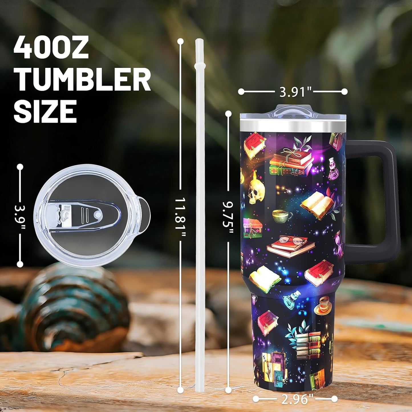 40oz Lemon Tumbler with Handle Cup, Lemon Gifts for Women | Cute Yellow Lemon Stainless Steel Leak-proof Cup Water Bottle Tumbler, Lemon Gifts for Women Birthday Christmas Mothers Day