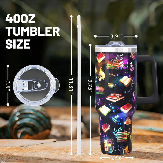 40oz Lemon Tumbler with Handle Cup, Lemon Gifts for Women | Cute Yellow Lemon Stainless Steel Leak-proof Cup Water Bottle Tumbler, Lemon Gifts for Women Birthday Christmas Mothers Day