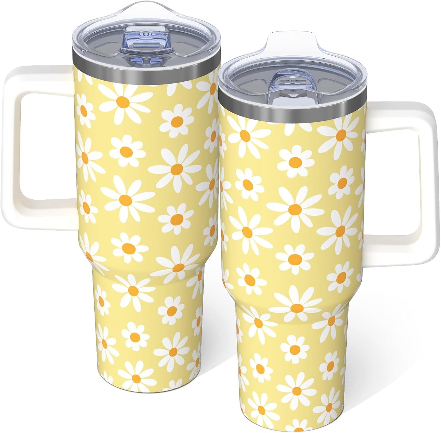 40oz Lemon Tumbler with Handle Cup, Lemon Gifts for Women | Cute Yellow Lemon Stainless Steel Leak-proof Cup Water Bottle Tumbler, Lemon Gifts for Women Birthday Christmas Mothers Day