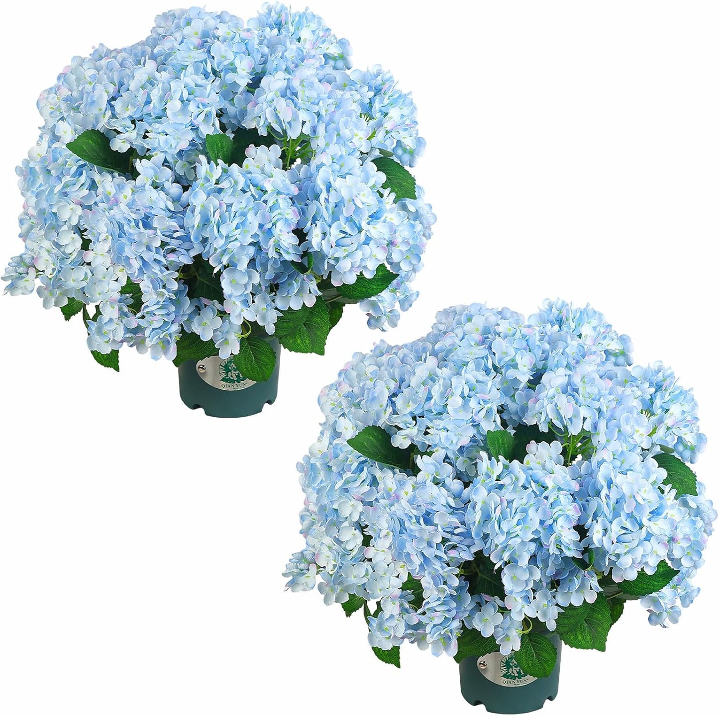 Artificial Hydrangea Bush – 20 Inch Potted Faux Hydrangea Plant, UV Resistant Outdoor Hydrangea Artificial Plants for Front Porch, Garden, Patio & Indoor Decor
