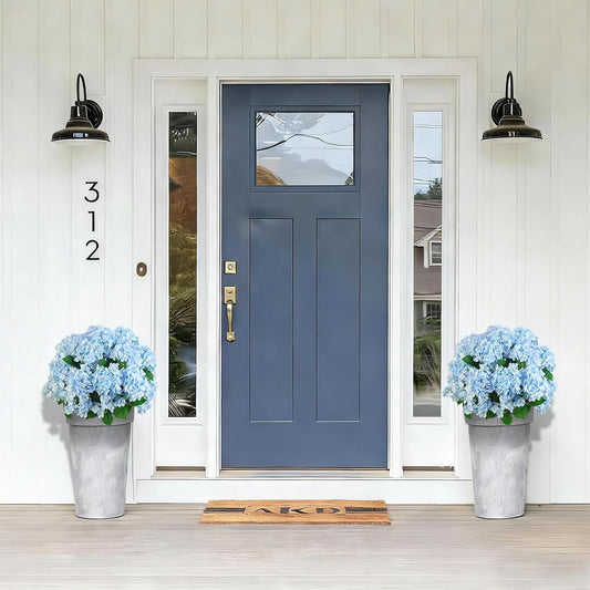 Artificial Hydrangea Bush – 20 Inch Potted Faux Hydrangea Plant, UV Resistant Outdoor Hydrangea Artificial Plants for Front Porch, Garden, Patio & Indoor Decor