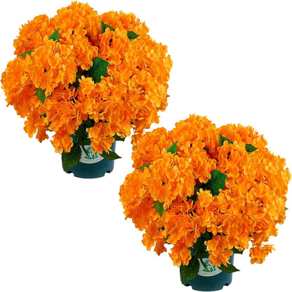 Artificial Hydrangea Bush – 20 Inch Potted Faux Hydrangea Plant, UV Resistant Outdoor Hydrangea Artificial Plants for Front Porch, Garden, Patio & Indoor Decor