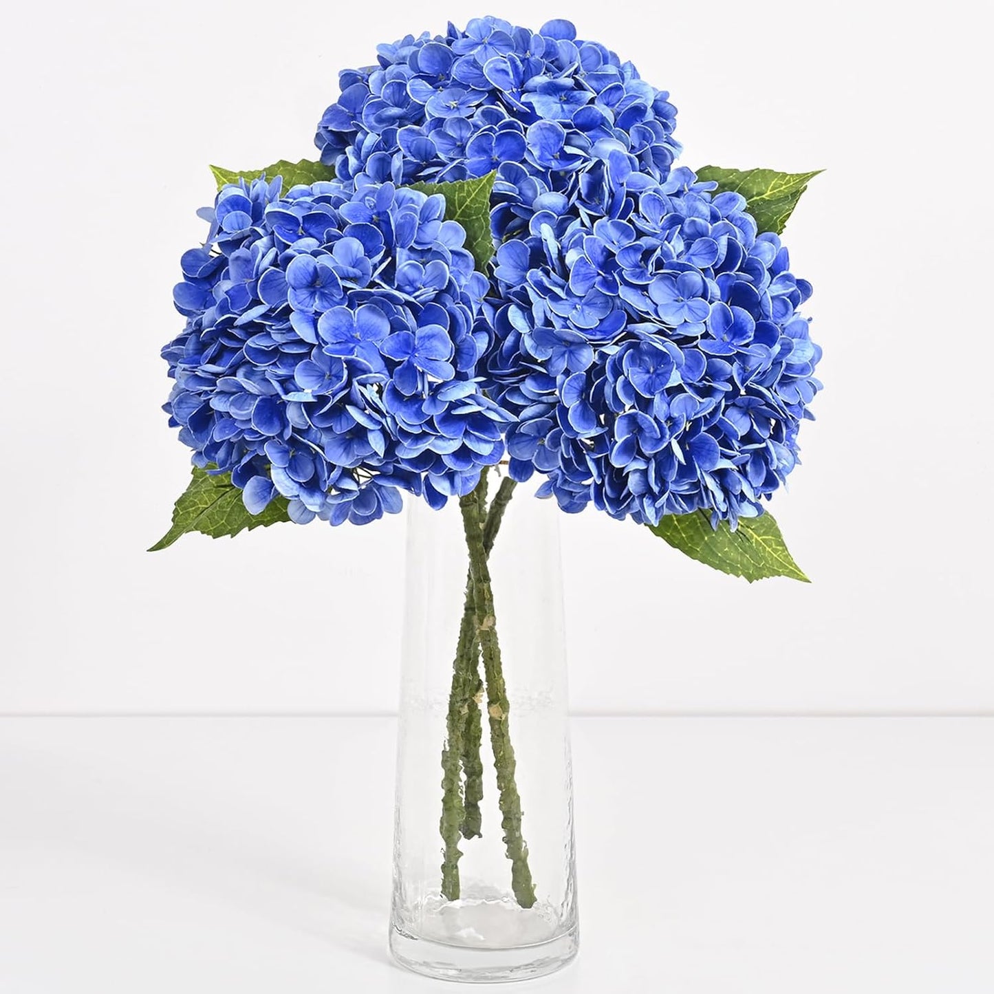 Hydrangea Artificial Flowers, Faux Hydrangea Flowers, White, 3 Pcs | Real Touch Hydrangeas, Full Latex Petals, 21" Long Stem Fake Flowers, for Home Floral Arrangements Wedding Outdoor Decor