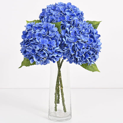 Hydrangea Artificial Flowers, Faux Hydrangea Flowers, White, 3 Pcs | Real Touch Hydrangeas, Full Latex Petals, 21" Long Stem Fake Flowers, for Home Floral Arrangements Wedding Outdoor Decor