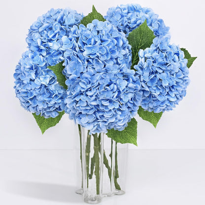 Hydrangea Artificial Flowers, Faux Hydrangea Flowers, White, 3 Pcs | Real Touch Hydrangeas, Full Latex Petals, 21" Long Stem Fake Flowers, for Home Floral Arrangements Wedding Outdoor Decor