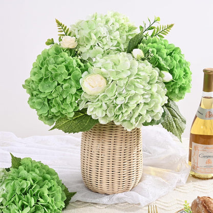 Hydrangea Artificial Flowers, Faux Hydrangea Flowers, White, 3 Pcs | Real Touch Hydrangeas, Full Latex Petals, 21" Long Stem Fake Flowers, for Home Floral Arrangements Wedding Outdoor Decor
