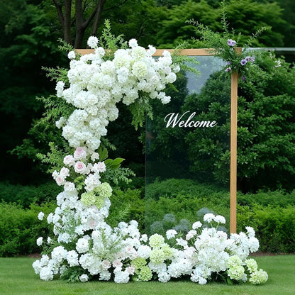 Faux White Hydrangea Artificial Flowers Bulk, Fake Silk Hydrangea Flowers Heads with Stems for Wedding Decorations Garden Party Baby Shower Porch Home Decor Table Centerpieces