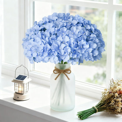 Faux White Hydrangea Artificial Flowers Bulk, Fake Silk Hydrangea Flowers Heads with Stems for Wedding Decorations Garden Party Baby Shower Porch Home Decor Table Centerpieces