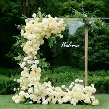 Faux White Hydrangea Artificial Flowers Bulk, Fake Silk Hydrangea Flowers Heads with Stems for Wedding Decorations Garden Party Baby Shower Porch Home Decor Table Centerpieces