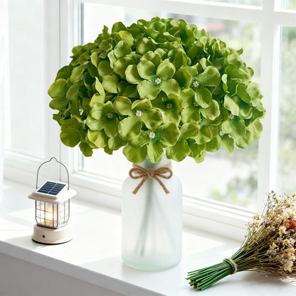 Faux White Hydrangea Artificial Flowers Bulk, Fake Silk Hydrangea Flowers Heads with Stems for Wedding Decorations Garden Party Baby Shower Porch Home Decor Table Centerpieces
