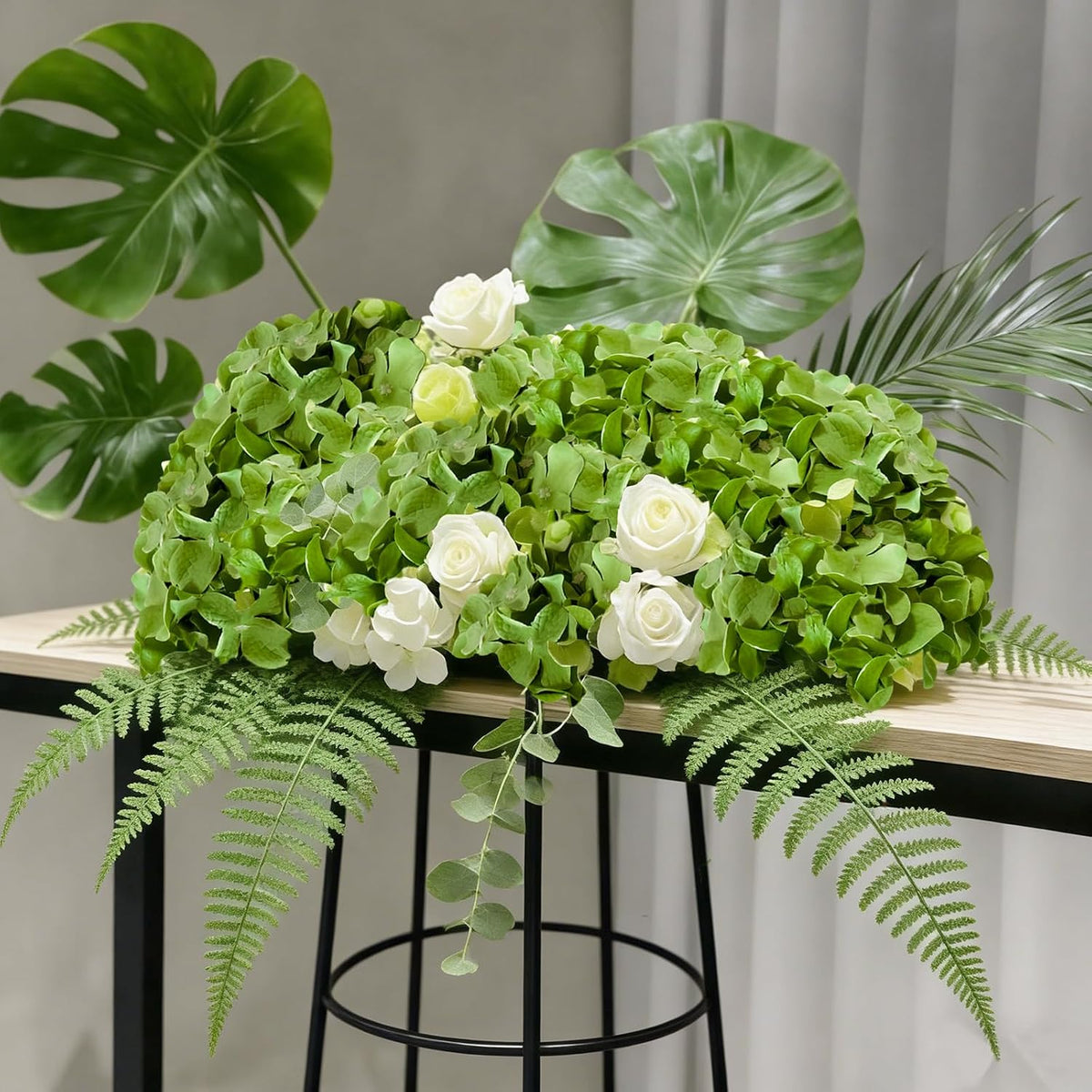 Faux White Hydrangea Artificial Flowers Bulk, Fake Silk Hydrangea Flowers Heads with Stems for Wedding Decorations Garden Party Baby Shower Porch Home Decor Table Centerpieces