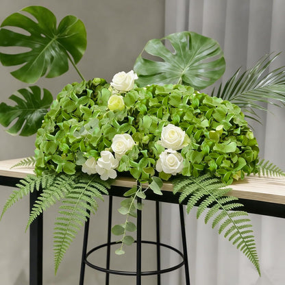 Faux White Hydrangea Artificial Flowers Bulk, Fake Silk Hydrangea Flowers Heads with Stems for Wedding Decorations Garden Party Baby Shower Porch Home Decor Table Centerpieces