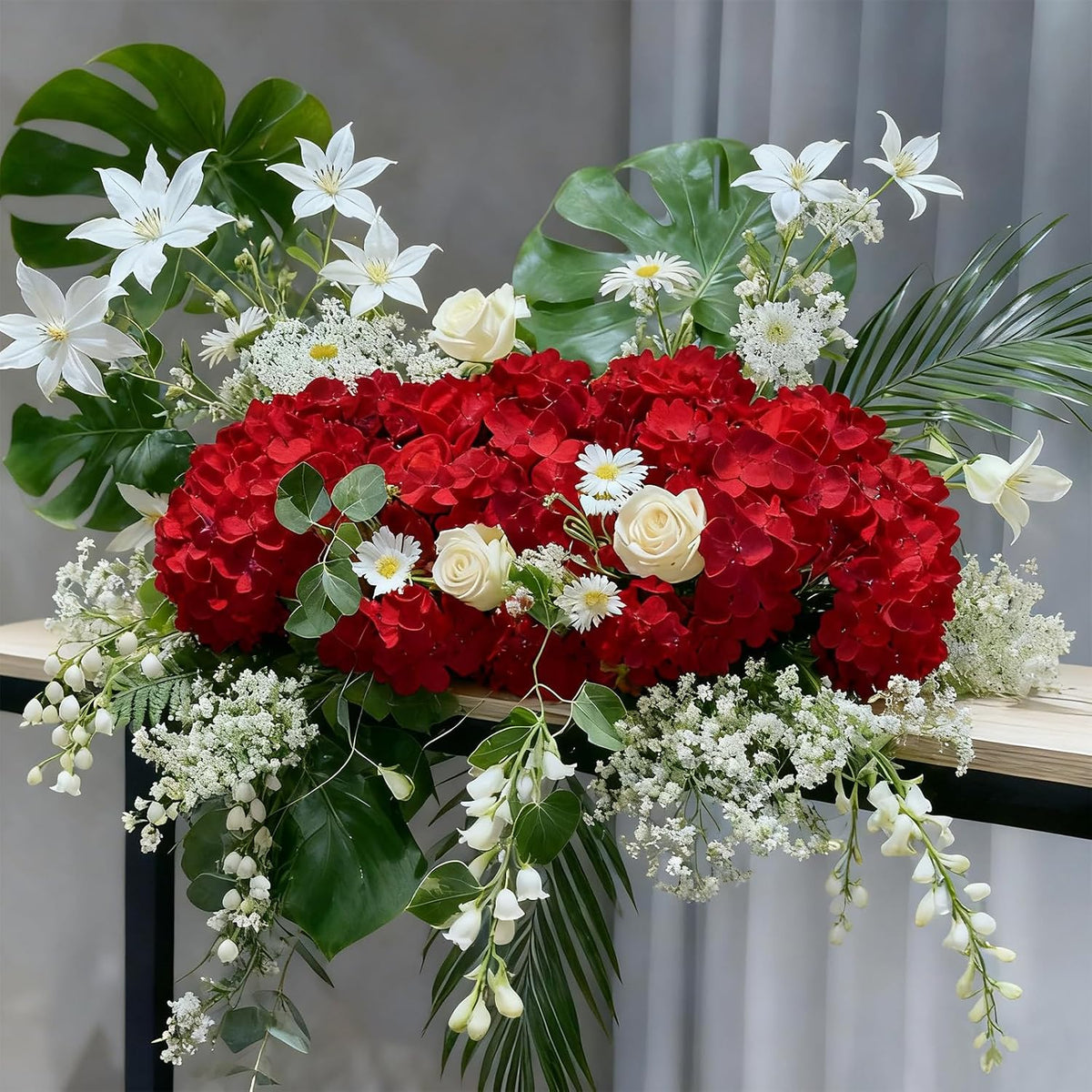 Faux White Hydrangea Artificial Flowers Bulk, Fake Silk Hydrangea Flowers Heads with Stems for Wedding Decorations Garden Party Baby Shower Porch Home Decor Table Centerpieces