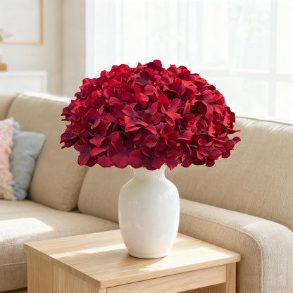 Faux White Hydrangea Artificial Flowers Bulk, Fake Silk Hydrangea Flowers Heads with Stems for Wedding Decorations Garden Party Baby Shower Porch Home Decor Table Centerpieces
