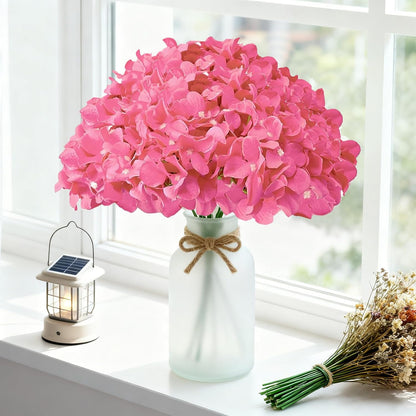 Faux White Hydrangea Artificial Flowers Bulk, Fake Silk Hydrangea Flowers Heads with Stems for Wedding Decorations Garden Party Baby Shower Porch Home Decor Table Centerpieces