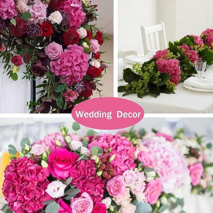 Faux White Hydrangea Artificial Flowers Bulk, Fake Silk Hydrangea Flowers Heads with Stems for Wedding Decorations Garden Party Baby Shower Porch Home Decor Table Centerpieces