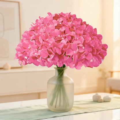 Faux White Hydrangea Artificial Flowers Bulk, Fake Silk Hydrangea Flowers Heads with Stems for Wedding Decorations Garden Party Baby Shower Porch Home Decor Table Centerpieces