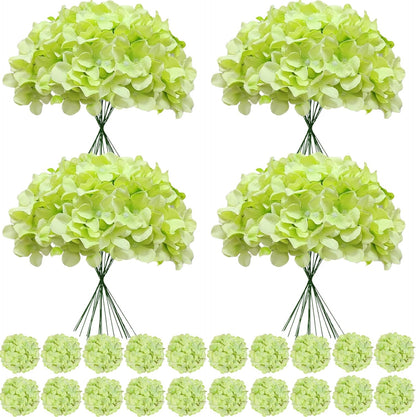 Faux White Hydrangea Artificial Flowers Bulk, Fake Silk Hydrangea Flowers Heads with Stems for Wedding Decorations Garden Party Baby Shower Porch Home Decor Table Centerpieces