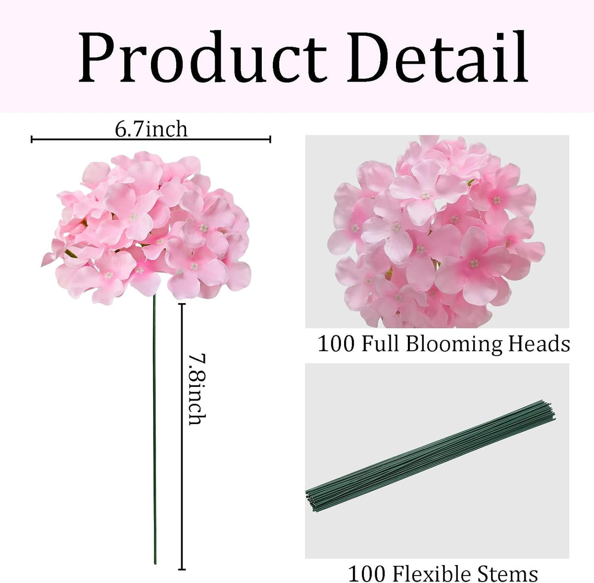 Faux White Hydrangea Artificial Flowers Bulk, Fake Silk Hydrangea Flowers Heads with Stems for Wedding Decorations Garden Party Baby Shower Porch Home Decor Table Centerpieces