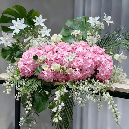 Faux White Hydrangea Artificial Flowers Bulk, Fake Silk Hydrangea Flowers Heads with Stems for Wedding Decorations Garden Party Baby Shower Porch Home Decor Table Centerpieces