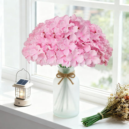 Faux White Hydrangea Artificial Flowers Bulk, Fake Silk Hydrangea Flowers Heads with Stems for Wedding Decorations Garden Party Baby Shower Porch Home Decor Table Centerpieces