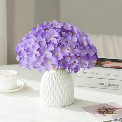 Faux White Hydrangea Artificial Flowers Bulk, Fake Silk Hydrangea Flowers Heads with Stems for Wedding Decorations Garden Party Baby Shower Porch Home Decor Table Centerpieces