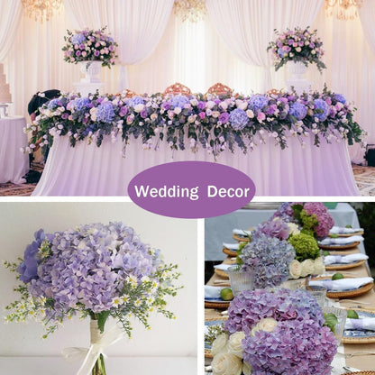 Faux White Hydrangea Artificial Flowers Bulk, Fake Silk Hydrangea Flowers Heads with Stems for Wedding Decorations Garden Party Baby Shower Porch Home Decor Table Centerpieces