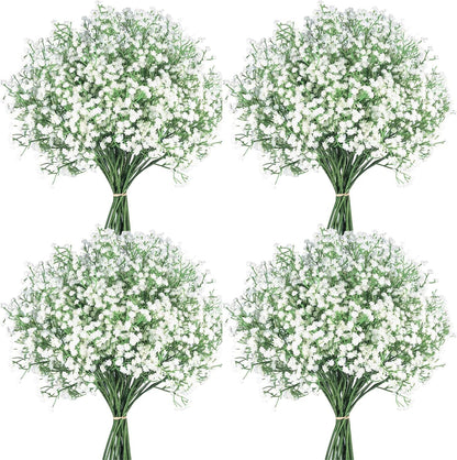 Faux White Hydrangea Artificial Flowers Bulk, Fake Silk Hydrangea Flowers Heads with Stems for Wedding Decorations Garden Party Baby Shower Porch Home Decor Table Centerpieces