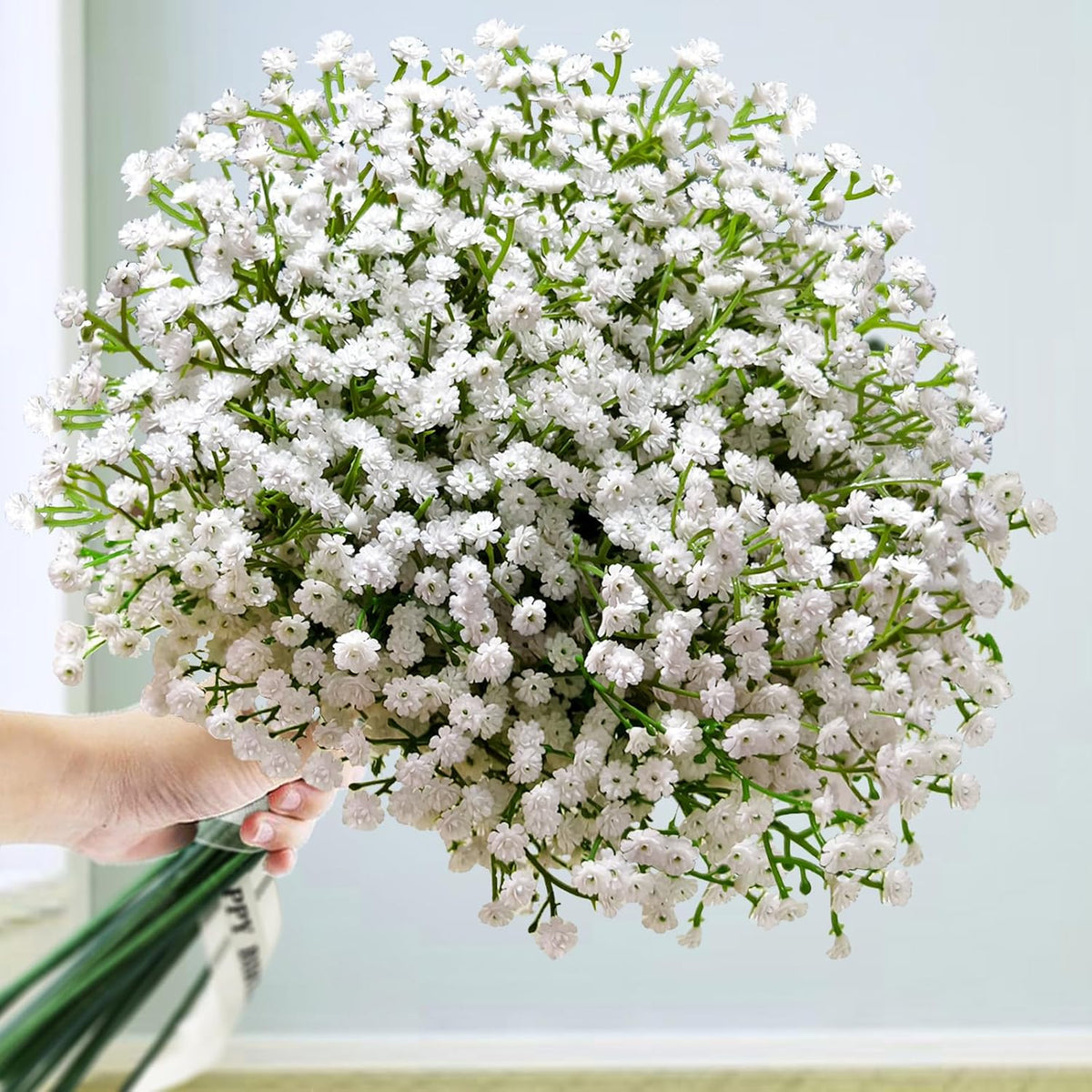 Faux White Hydrangea Artificial Flowers Bulk, Fake Silk Hydrangea Flowers Heads with Stems for Wedding Decorations Garden Party Baby Shower Porch Home Decor Table Centerpieces