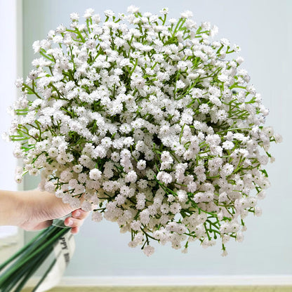 Faux White Hydrangea Artificial Flowers Bulk, Fake Silk Hydrangea Flowers Heads with Stems for Wedding Decorations Garden Party Baby Shower Porch Home Decor Table Centerpieces