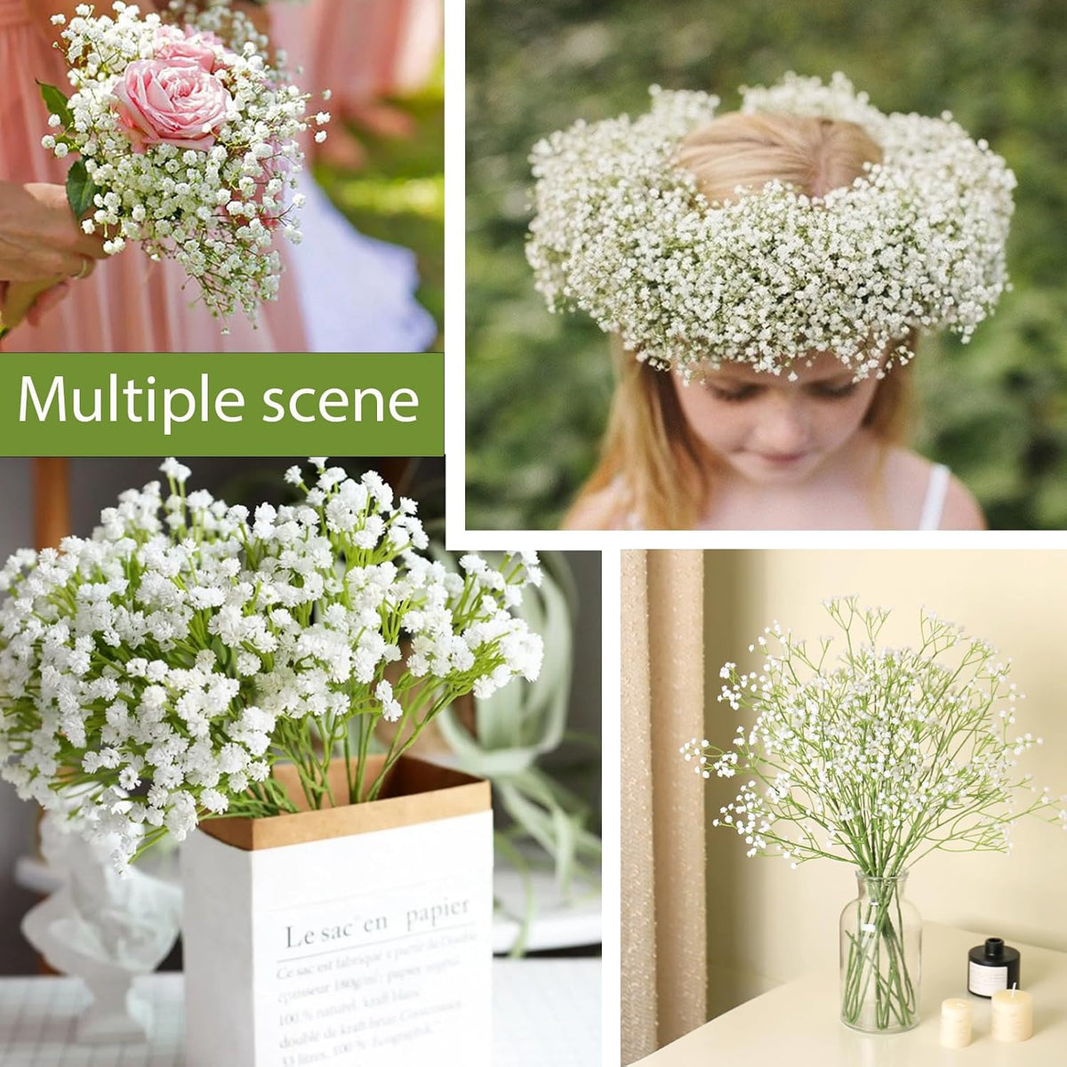 Faux White Hydrangea Artificial Flowers Bulk, Fake Silk Hydrangea Flowers Heads with Stems for Wedding Decorations Garden Party Baby Shower Porch Home Decor Table Centerpieces