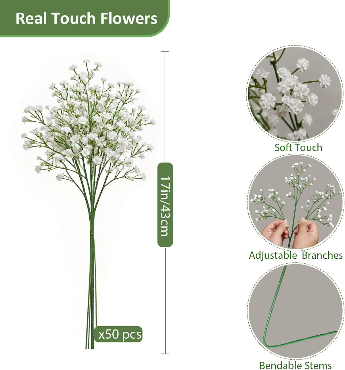 Faux White Hydrangea Artificial Flowers Bulk, Fake Silk Hydrangea Flowers Heads with Stems for Wedding Decorations Garden Party Baby Shower Porch Home Decor Table Centerpieces