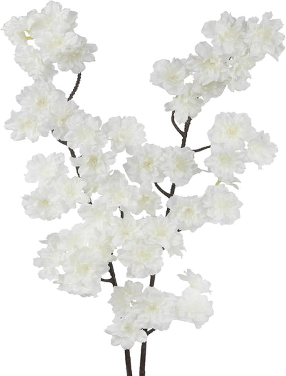 2 Pcs Artificial Cherry Blossom Flowers Branches 41" Faux Cherry Blossom Long Stem Orange Silk Cherry Blossom Tree Tall Fake Flower Arrangement for Home Wedding Centerpieces Spring Indoor Decor