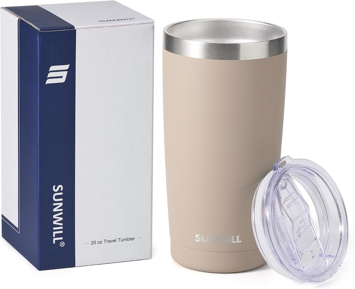 Coffee Tumbler, 20 oz Insulated Travel Mug Stainless Steel