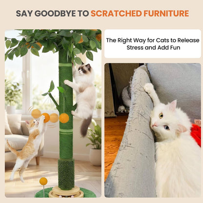 46" Extra Tall Cat Scratching Post for Large Cats, Sisal Rope