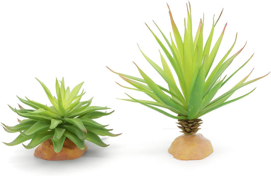 Reptile Terrarium Decor 2-Piece Realistic Succulent Set