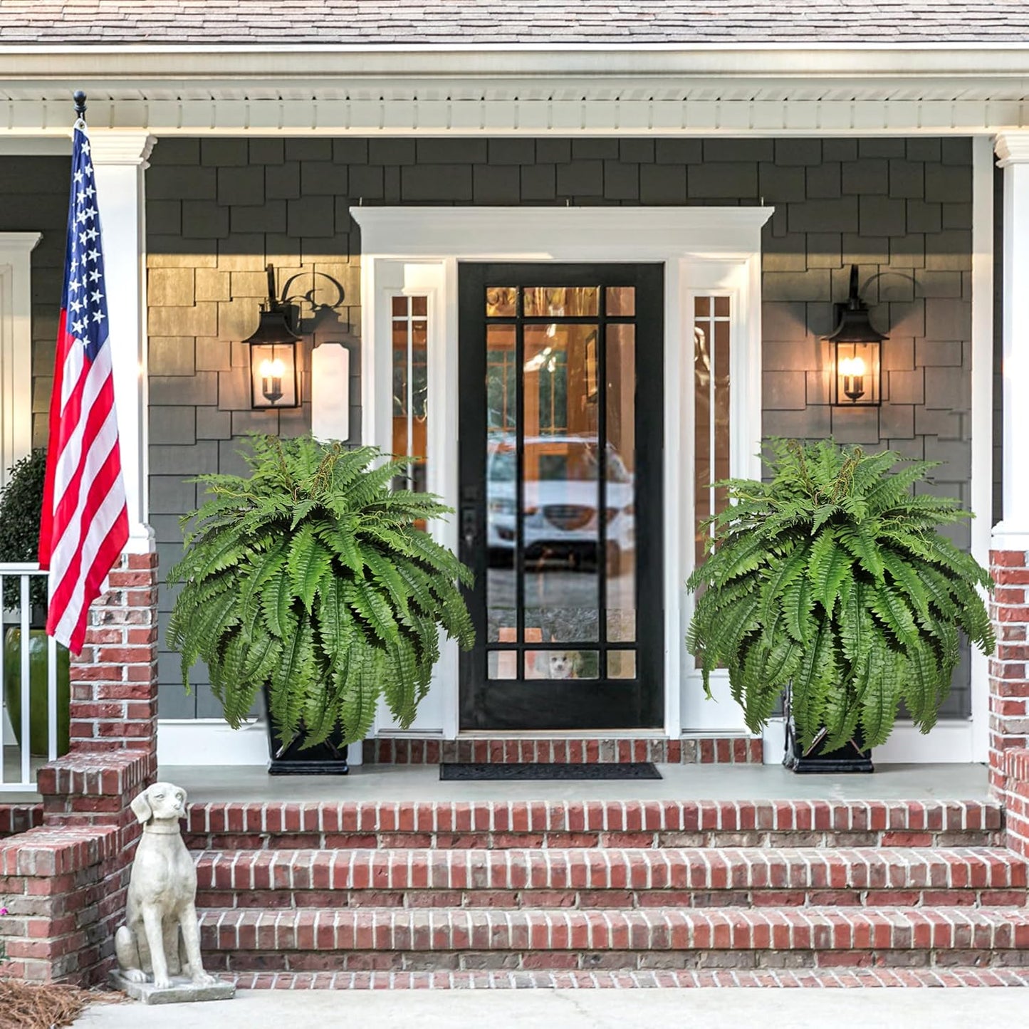 Large Artificial Fern for Outdoors, 100 Branches Fake Ferns Artificial Plants, Large Faux Ferns Outdoor Plants, Suitable for Planter Garden Porch Living Room Decor