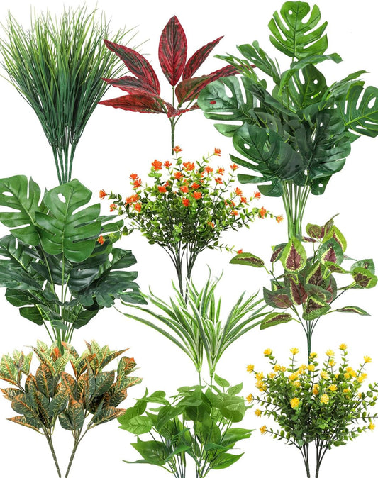 18 Pcs Artificial Plants for Outdoors Fake Greenery Stems