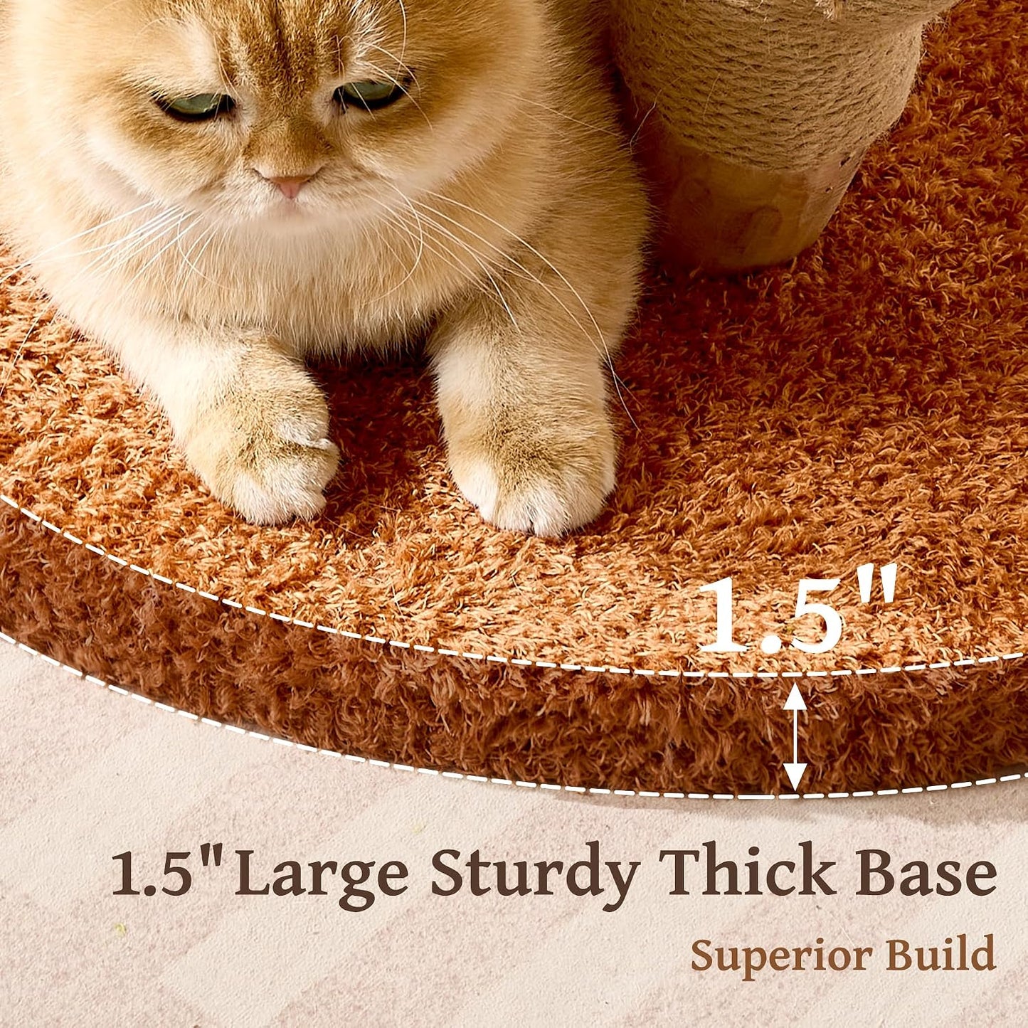 Modern Cat Tree Tower for Indoor Cats Large Adult, 37 inch Brown Flower Cat Tree with Scratching Post, Luxury Aesthetic Cat Tree with Cloud-Soft Flower Perches and Physical Mouse-Sound Hanging Toy