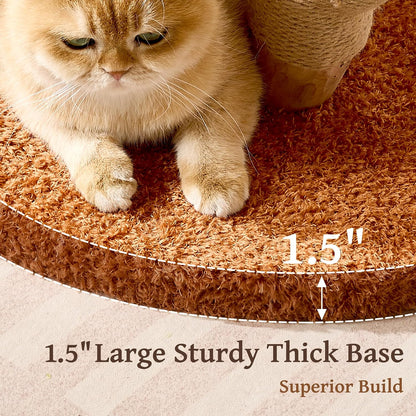 Modern Cat Tree Tower for Indoor Cats Large Adult, 37 inch Brown Flower Cat Tree with Scratching Post, Luxury Aesthetic Cat Tree with Cloud-Soft Flower Perches and Physical Mouse-Sound Hanging Toy
