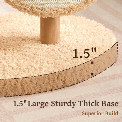Modern Cat Tree Tower for Indoor Cats Large Adult, 37 inch Brown Flower Cat Tree with Scratching Post, Luxury Aesthetic Cat Tree with Cloud-Soft Flower Perches and Physical Mouse-Sound Hanging Toy