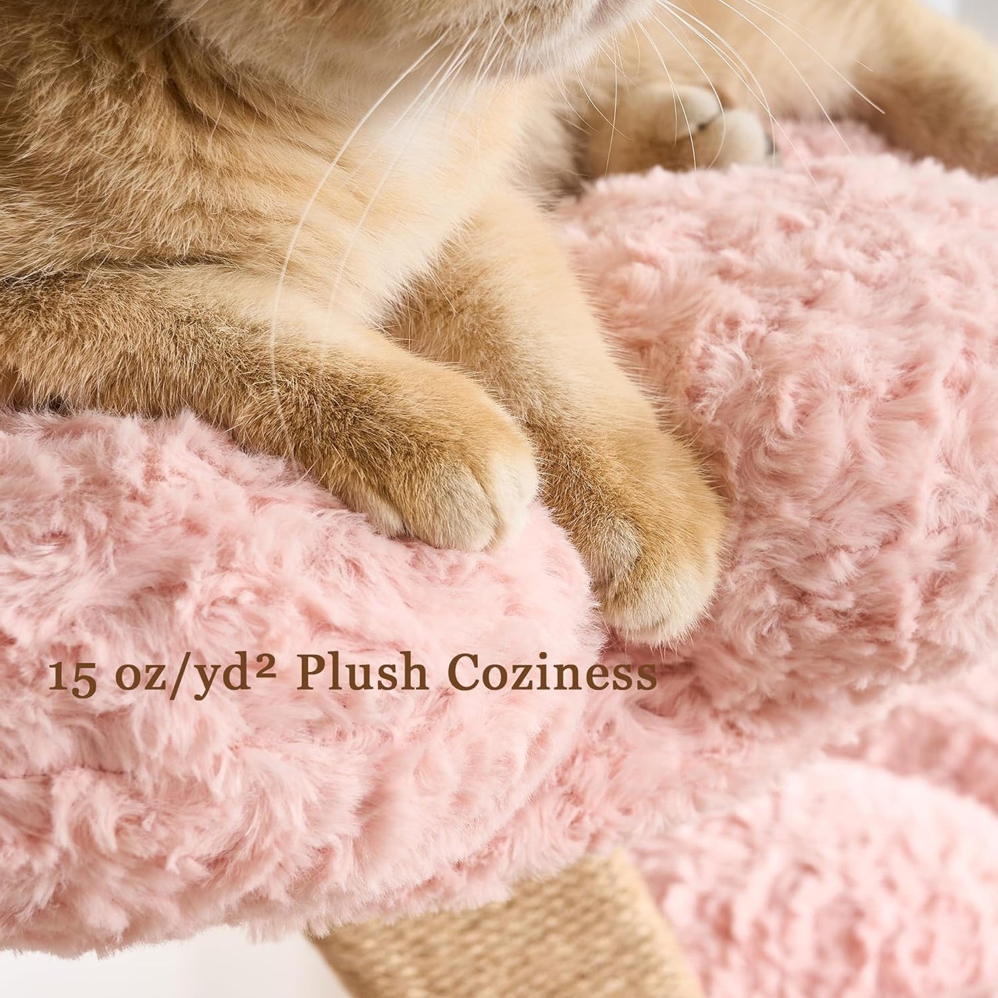 Modern Cat Tree Tower for Indoor Cats Large Adult, 37 inch Brown Flower Cat Tree with Scratching Post, Luxury Aesthetic Cat Tree with Cloud-Soft Flower Perches and Physical Mouse-Sound Hanging Toy