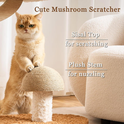 Modern Cat Tree Tower for Indoor Cats Large Adult, 37 inch Brown Flower Cat Tree with Scratching Post, Luxury Aesthetic Cat Tree with Cloud-Soft Flower Perches and Physical Mouse-Sound Hanging Toy
