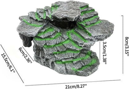 Turtle Basking Platform Turtle Tank Decoration for Aquariums & Terrarium, Turtle, Lizard, Reptile Habitat Hideout (Black)