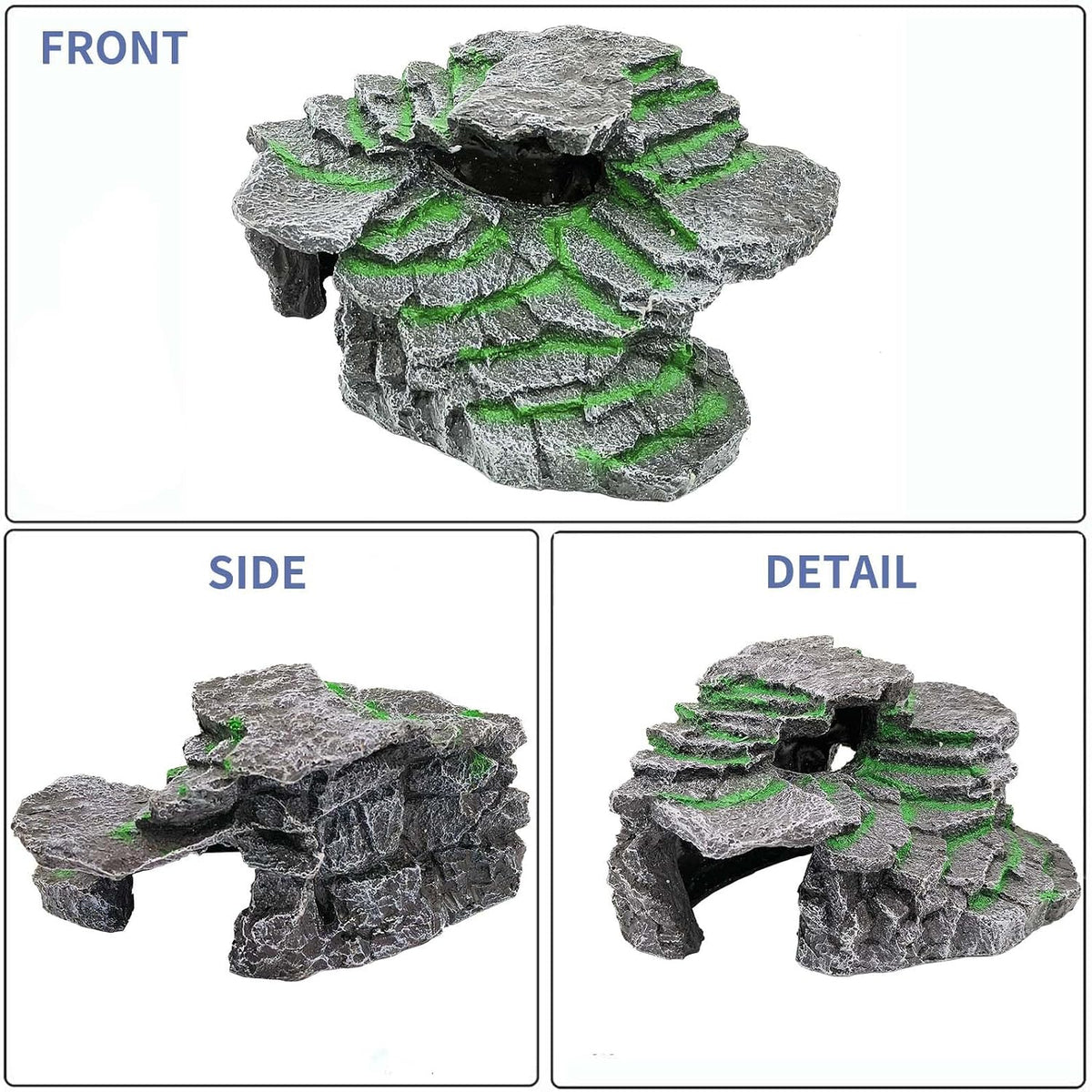 Turtle Basking Platform Turtle Tank Decoration for Aquariums & Terrarium, Turtle, Lizard, Reptile Habitat Hideout (Black)