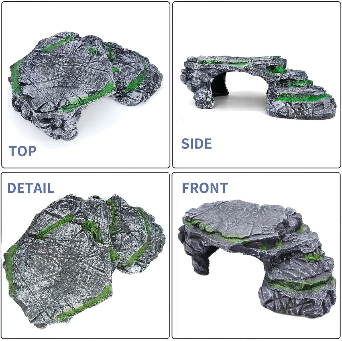 Turtle Basking Platform Turtle Tank Decoration for Aquariums & Terrarium, Turtle, Lizard, Reptile Habitat Hideout (Black)